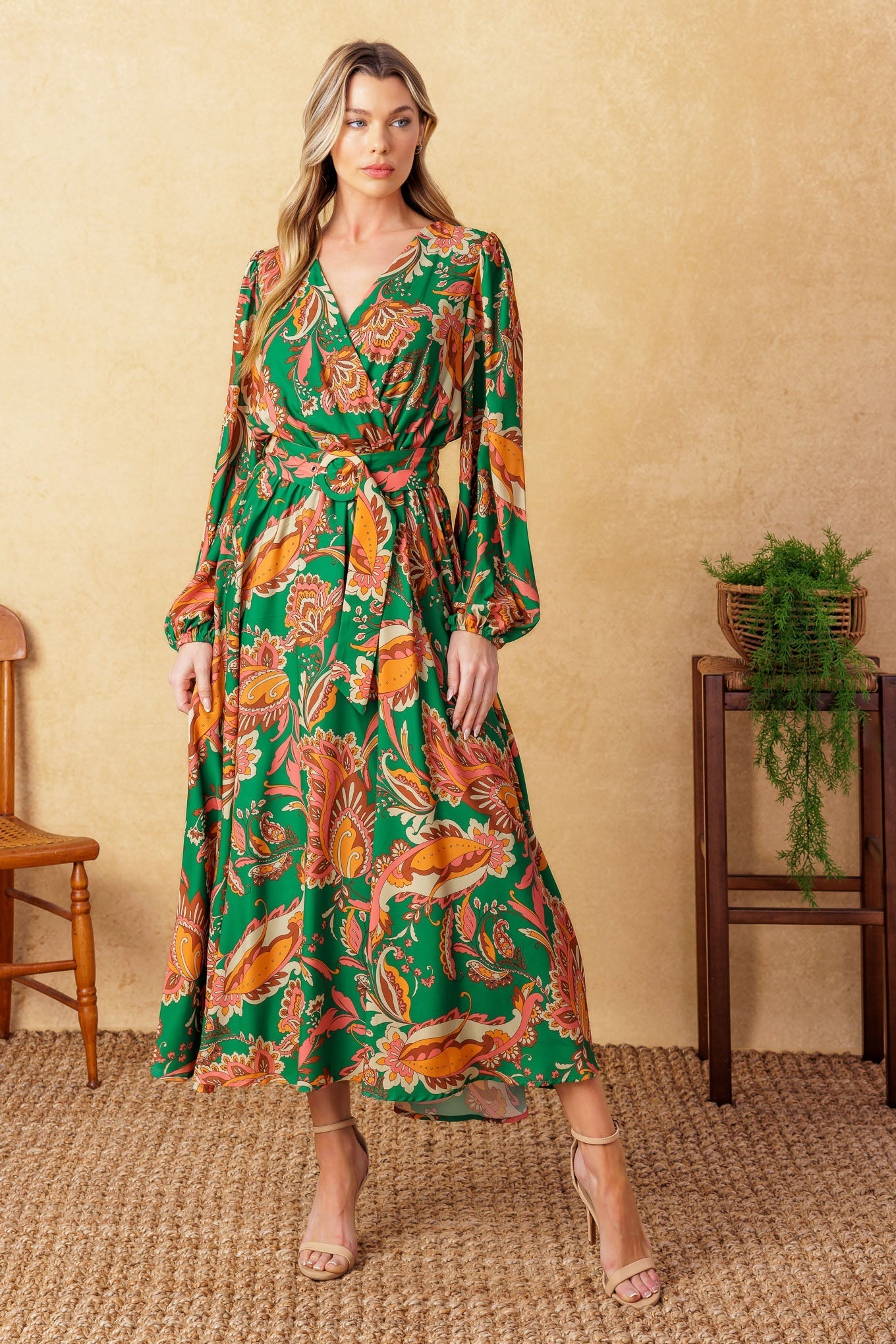 SUNNYSIDE FLORALS WOVEN MIDI DRESS Flying Tomato